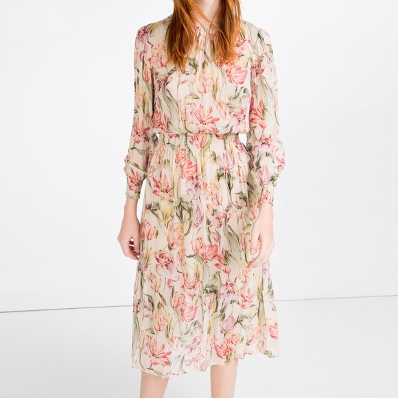 zara chiffon dress